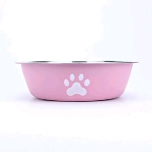 Pink Cat Bowl with Paw Print